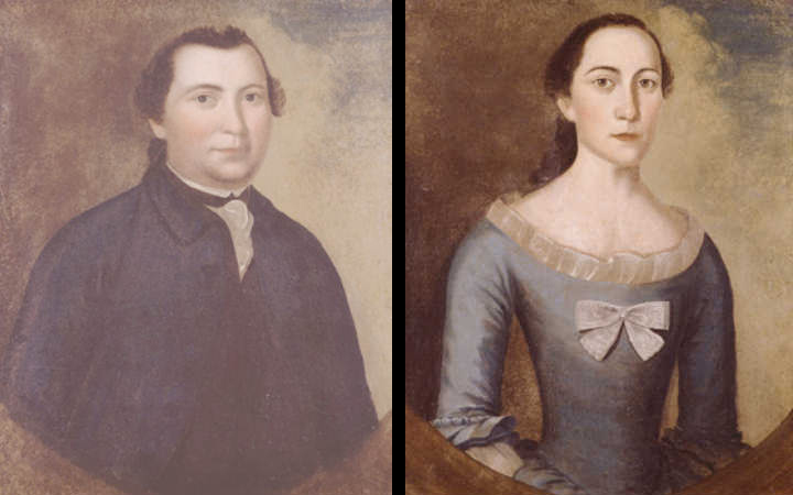 Wedding portraits (949 KB) c. 1758 Painted for the marriage of Samuel and Hannah (Minot) Moody (Click on Picture to View Full Size) picture